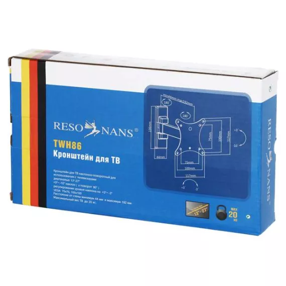 Кронштейн для телевизора Resonans TWH86 Black, изображение 3