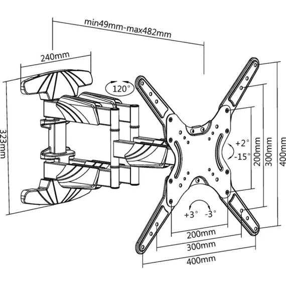 Кронштейн для телевизора Ultramounts UM 907 Black, изображение 2