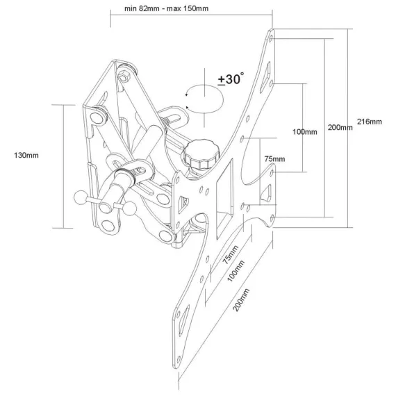 Кронштейн для телевизора BENATEK LCD-Focus-B Black, изображение 3