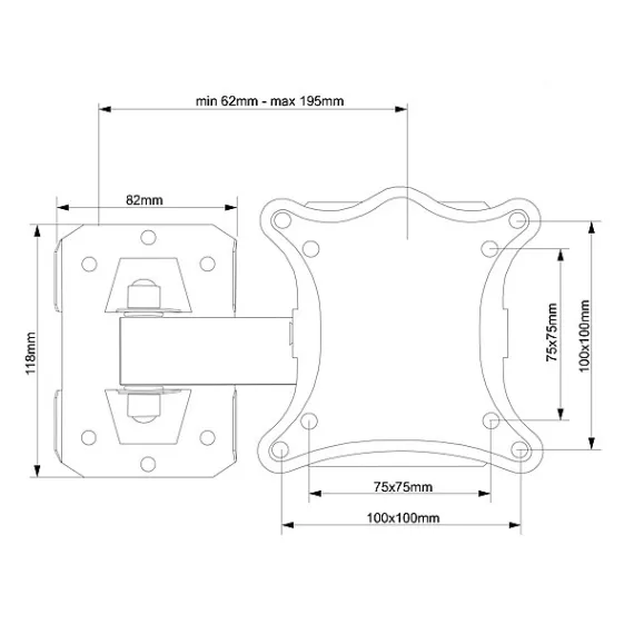 Кронштейн для телевизора Electriclight КБ-01-82 Matte Black, изображение 2
