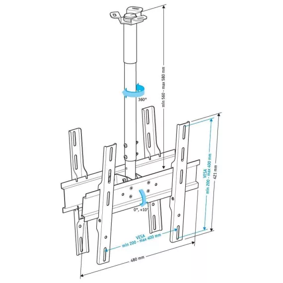Кронштейн для телевизора Holder PR-102-B Black, изображение 3