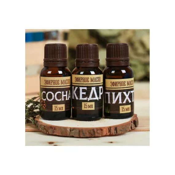 Набор эфирных масел Банная забава Лучшему банщику, сосна, кедр, пихта, 15 мл 3871894, изображение 2