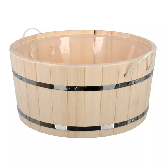Ушат шайка Банные Штучки Банька 25 л, с пластиковой вставкой, липа 31169, изображение 2
