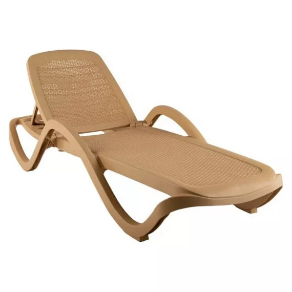 Шезлонг ELLASTIK-PLAST CAPRI плетеный бежевый, 195x73x41 см SHEZ01CAPRYPLET1