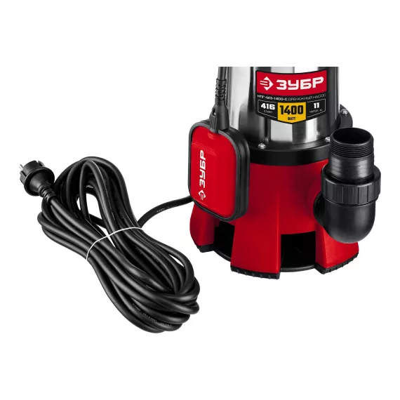 Дренажный насос для грязной воды ЗУБР НПГ-М3-1400-С, изображение 2