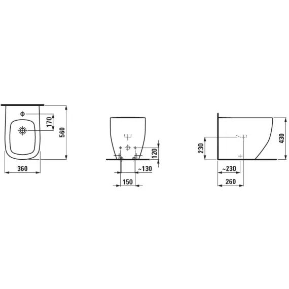 Напольное биде Laufen 3280.1.000.304.1, 00000027995, изображение 2