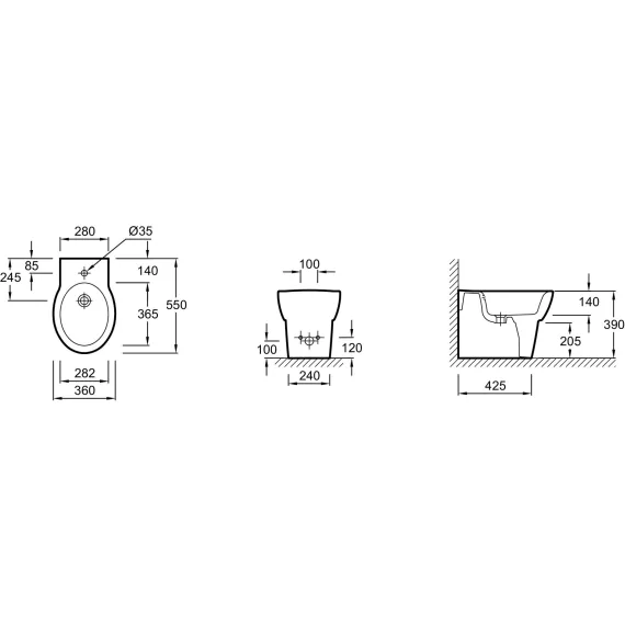 Биде JACOB DELAFON OVE E1705-00 напольное 00000012499, изображение 2