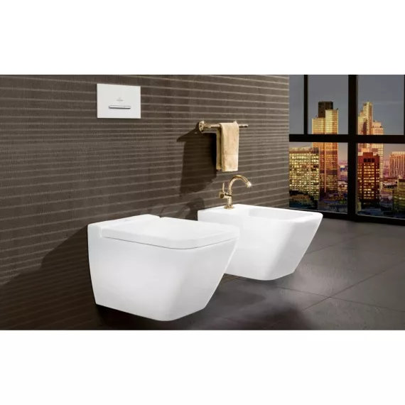 Подвесное биде Villeroy & Boch Finion шгв 375x560x315 CeramicPlus цвет-альпийский белый 446500R1, изображение 2