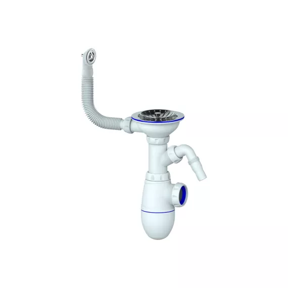 Сифон Unicorn B431VP 3 1/2х40 с круглым переливом, с носиком, винт, шток, ручка - пластик 544752