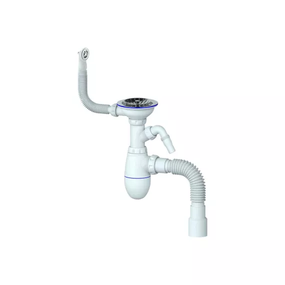 Сифон Unicorn B436VP 3 1/2х40 с круглым перел, с носиком, с гофрой 40х40х50 544821