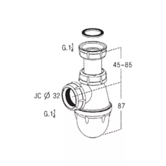 Сифон клапан SAS L211D 3389700082439, изображение 2