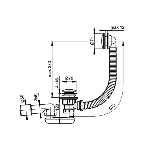 Слив-перелив с сифоном Радомир 2-19-0-0-0-000, изображение 2