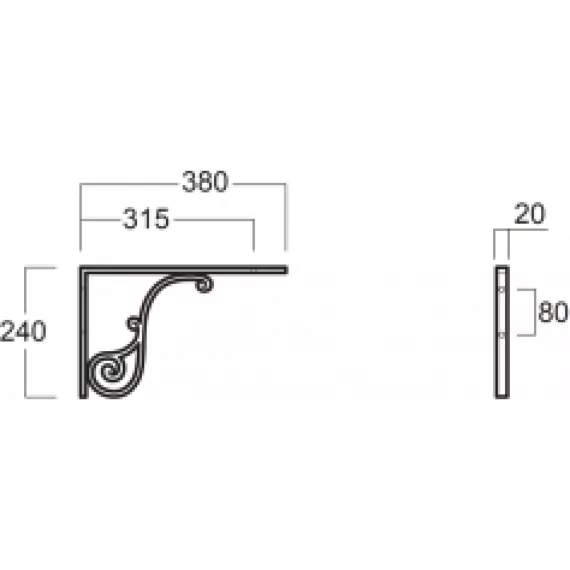 Кронштейн для раковины SIMAS лакированная латунь, белый MNSAR, изображение 2