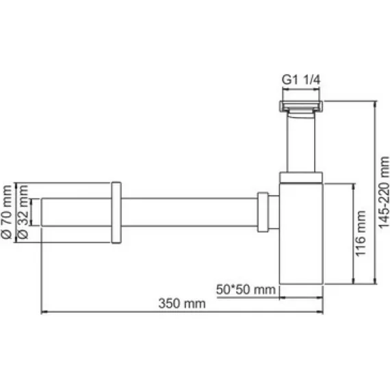 Сифон для раковины WasserKRAFT A096, изображение 2