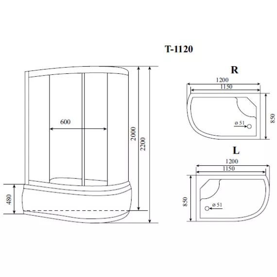 Timo Standart T-5520 R душевая кабина (120*85*220), шт, изображение 2