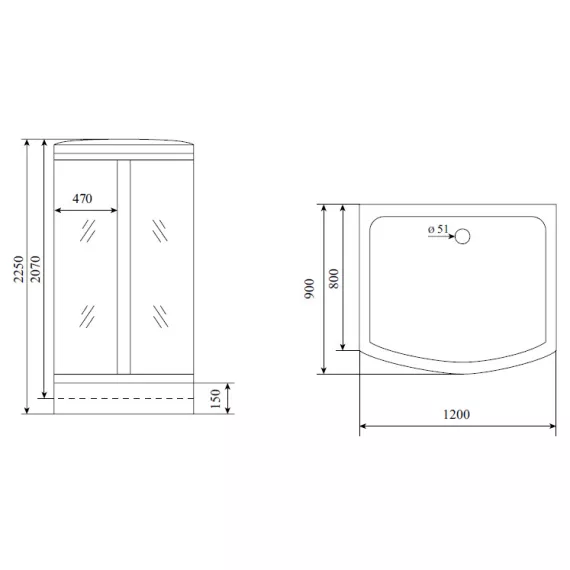 Timo Lux T-7715 душевая кабина (120*90*225), шт, изображение 2