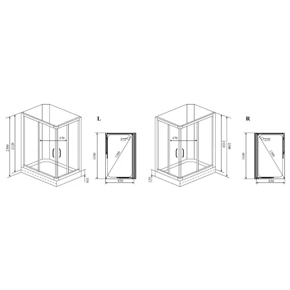 Timo Lux TL-1504 R душевая кабина (110*85*230), шт, изображение 2