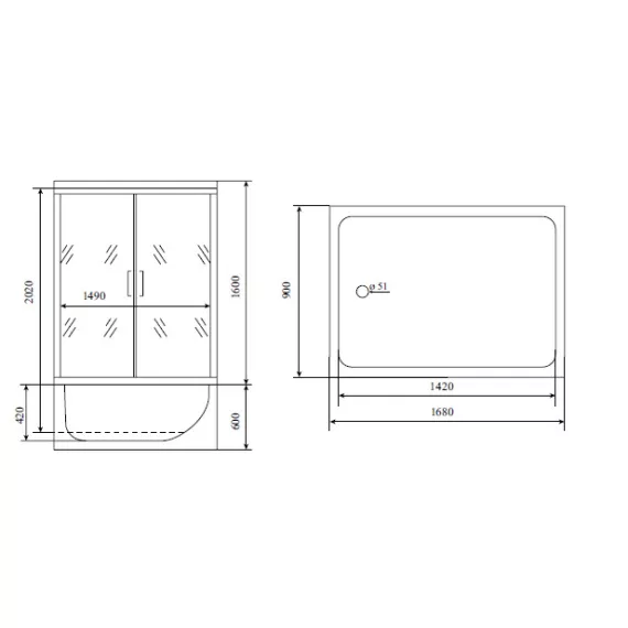 Timo Lux TL-1506 душевая кабина (167*90*220), шт, изображение 2