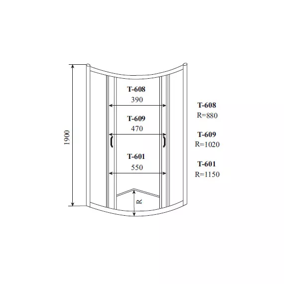 Timo ALTTI душевой угол 609 Clean Glass (90*90*190), шт, изображение 2